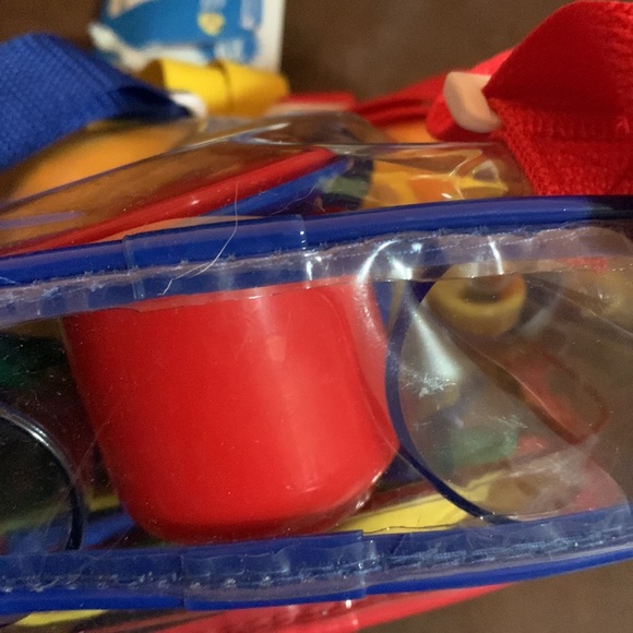 🆕 Two Clear Kid Size Backpacks filled with plastic,TOY, Kitchen play sets - Picture 7 of 9